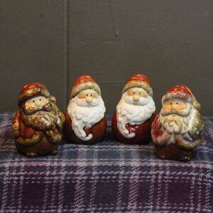 Santa Clause Ceramic Salt and Pepper Shakers Lot of Two Sets